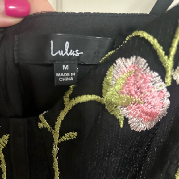 Lulus Naturally Charming Black Floral Embroidered Bustier Mini Dress Med - Picture 4 of 7